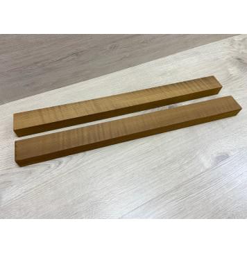 Клён Волнистый Печеный 180гр заготовка для переклеенного грифа безголовой гитары Радиал АА 30х(48-48)х552 мм - из 2х частей-3