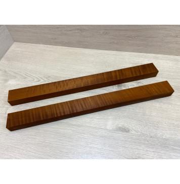 Клён Волнистый Печеный 180гр заготовка для переклеенного грифа безголовой гитары Радиал АА 30х(48-48)х552 мм - из 2х частей-5