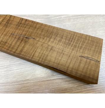 Клён Волнистый Печёный 180 гр заготовка грифа безголовой гитары Радиал АА Волна ААА 25.5х60-78х607 мм (Уценка-сучок)-12