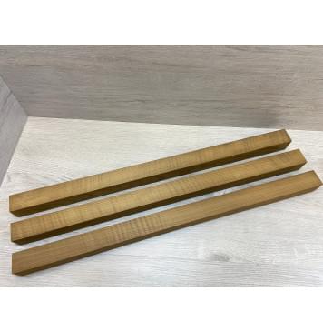Клён Волнистый Печеный 180гр заготовка грифа электрогитары Радиал АА Волна АА 43х(41-41-41)х727 мм - из 3х частей-0