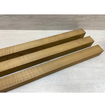 Клён Волнистый Печеный 180гр заготовка грифа электрогитары Радиал АА Волна АА 43х(41-41-41)х727 мм - из 3х частей-1