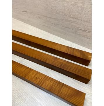 Клён Волнистый Печеный 180гр заготовка грифа электрогитары Радиал АА Волна АА 43х(41-41-41)х727 мм - из 3х частей-11