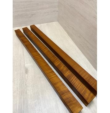 Клён Волнистый Печеный 180гр заготовка грифа электрогитары Радиал АА Волна АА 43х(41-41-41)х727 мм - из 3х частей-14