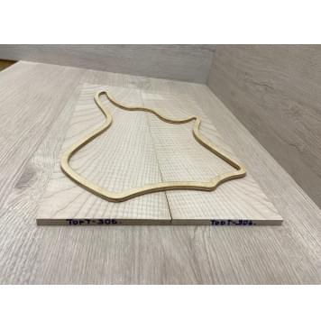 Клён Белый Явор, Волнистый заготовка на топ для Тревел гитары Смешанный ААА Волна АА 7.8х134-138х450 мм - 2 шт (книжкой)-7