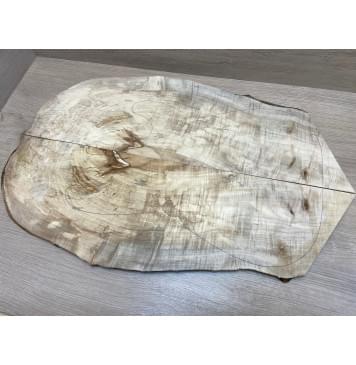 Клён Американский Волнистый заготовка на топ Смешанный АА Волна ААА 11х165-215х545-650 мм - 2 шт  (книжкой) Уценка-трещины-18