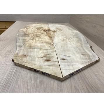 Клён Американский Волнистый заготовка на топ Смешанный АА Волна ААА 11х165-215х545-650 мм - 2 шт  (книжкой) Уценка-трещины-17