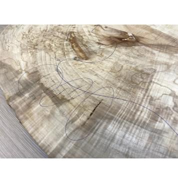 Клён Американский Волнистый заготовка на топ Смешанный АА Волна ААА 11х165-215х545-650 мм - 2 шт  (книжкой) Уценка-трещины-12