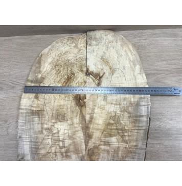 Клён Американский Волнистый заготовка на топ Смешанный АА Волна ААА 11х165-215х545-650 мм - 2 шт  (книжкой) Уценка-трещины-11