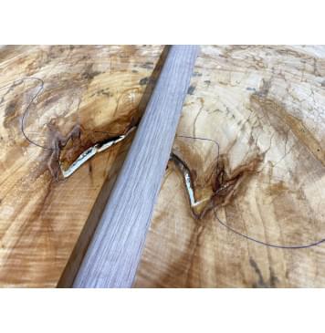 Клён Американский Волнистый заготовка на топ Смешанный АА Волна ААА 11х165-215х545-650 мм - 2 шт  (книжкой) Уценка-трещины-3