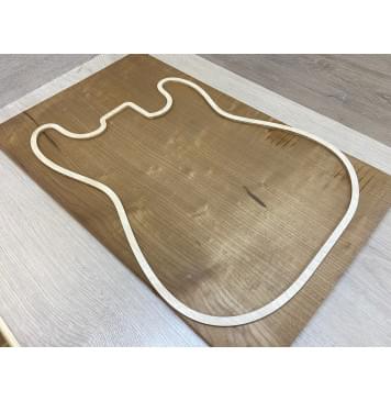 Клён Облачко Печеный 180гр заготовка на топ Радиал А Волна А 25х340х555 мм - (Массив)-2