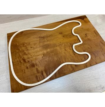 Клён Облачко Печеный 180гр заготовка на топ Смешанный АА Волна А 21.5х344х540 мм - (Массив)-9