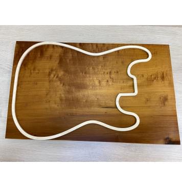 Клён Облачко Печеный 180гр заготовка на топ Смешанный АА Волна А 21.5х344х540 мм - (Массив)-10