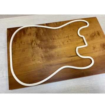 Клён Облачко Печеный 180гр заготовка на топ Смешанный АА Волна А 21.5х344х540 мм - (Массив)-11