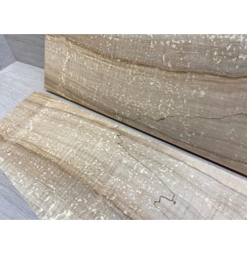 Клён Американский Spalted Волнистый заготовка на топ Смешанный АА Волна А 16х133-183х450-460 мм (2шт книжкой) Уценка-гнилостные поражения древесины,под стабилизацию или работу с порозаполнителями-4
