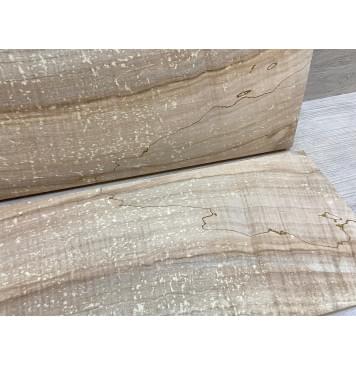 Клён Американский Spalted Волнистый заготовка на топ Смешанный АА Волна А 16х133-183х450-460 мм (2шт книжкой) Уценка-гнилостные поражения древесины,под стабилизацию или работу с порозаполнителями-5