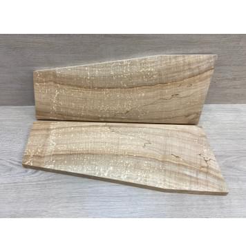 Клён Американский Spalted Волнистый заготовка на топ Смешанный АА Волна А 16х133-183х450-460 мм (2шт книжкой) Уценка-гнилостные поражения древесины,под стабилизацию или работу с порозаполнителями-6