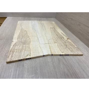 Клён Американский Spalted Волнистый заготовка на топ Смешанный ААА Волна ААА 8х183х495-510 мм (2 шт книжкой)-6
