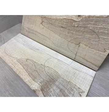 Клён Американский Spalted Волнистый заготовка на топ Смешанный ААА Волна ААА 8х183х495-510 мм (2 шт книжкой)-4