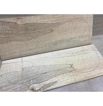 Клён Американский Spalted Волнистый заготовка на топ Смешанный ААА Волна ААА 8х183х495-510 мм (2 шт книжкой)-2