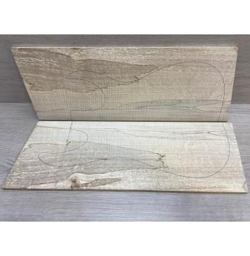 Клён Американский Spalted Волнистый заготовка на топ Смешанный ААА Волна ААА 8х183х495-510 мм (2 шт книжкой)-1