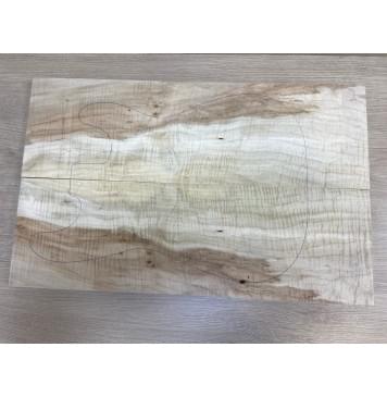 Клён Чёрный Явор, Волнистый заготовка на топ Смешанный АА Волна ААА 18х182х580 мм - 2 шт. (книжкой)-4