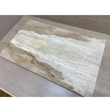 Клён Чёрный Явор, Волнистый заготовка на топ Смешанный АА Волна ААА 18х182х580 мм - 2 шт. (книжкой)-11