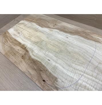 Клён Чёрный Явор, Волнистый заготовка на топ Смешанный АА Волна ААА 18х182х580 мм - 2 шт. (книжкой)-10