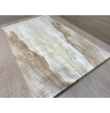 Клён Чёрный Явор, Волнистый заготовка на топ Смешанный АА Волна ААА 18х182х580 мм - 2 шт. (книжкой)-8