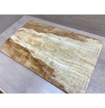 Клён Чёрный Явор, Волнистый заготовка на топ Смешанный АА Волна ААА 18х182х580 мм - 2 шт. (книжкой)-0