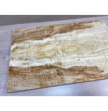 Клён Чёрный Явор, Волнистый заготовка на топ Смешанный АА Волна ААА 18х182х580 мм - 2 шт. (книжкой)-3