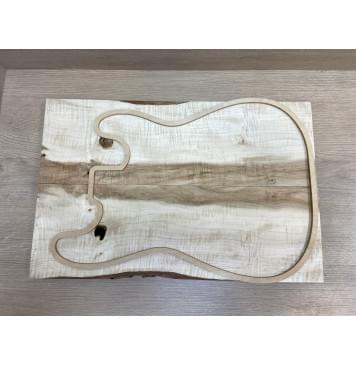 Клён Чёрный Явор, Волнистый заготовка на топ Смешанный А Волна АА 18х165х510 мм - 2 шт. (книжкой) Уценка-сучки-5