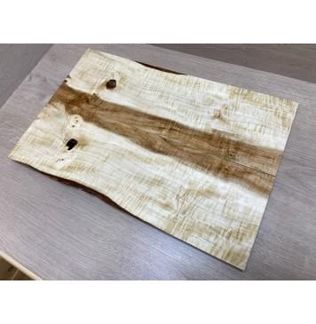 Клён Чёрный Явор, Волнистый заготовка на топ Смешанный А Волна АА 18х165х510 мм - 2 шт. (книжкой) Уценка-сучки-6