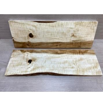 Клён Чёрный Явор, Волнистый заготовка на топ Смешанный А Волна АА 18х165х510 мм - 2 шт. (книжкой) Уценка-сучки-10