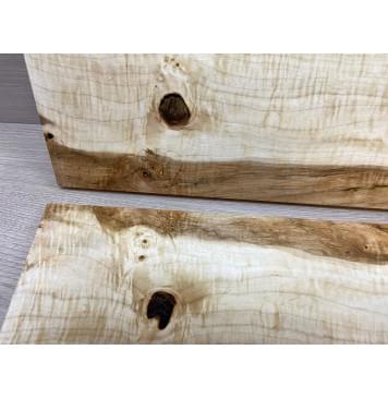 Клён Чёрный Явор, Волнистый заготовка на топ Смешанный А Волна АА 18х165х510 мм - 2 шт. (книжкой) Уценка-сучки-12