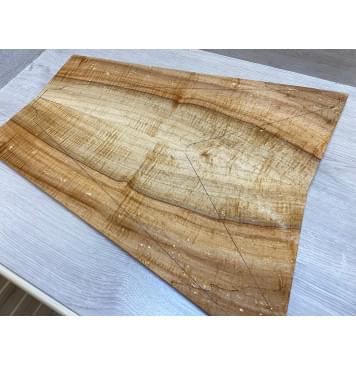 Клён Американский Spalted Волнистый заготовка на топ Смешанный ААА Волна АА 18х145-225х540-570 мм (2шт книжкой) Уценка-гнилостные поражения древесины,под стабилизацию или работу с порозаполнителями-0