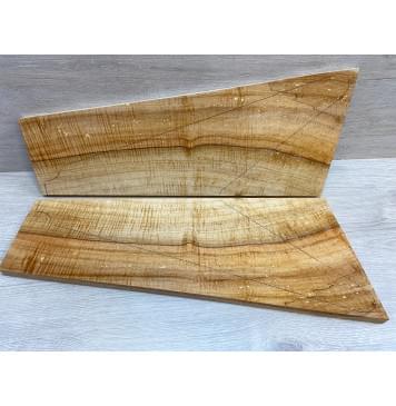 Клён Американский Spalted Волнистый заготовка на топ Смешанный ААА Волна АА 18х145-225х540-570 мм (2шт книжкой) Уценка-гнилостные поражения древесины,под стабилизацию или работу с порозаполнителями-11
