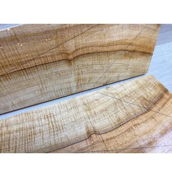 Клён Американский Spalted Волнистый заготовка на топ Смешанный ААА Волна АА 18х145-225х540-570 мм (2шт книжкой) Уценка-гнилостные поражения древесины,под стабилизацию или работу с порозаполнителями-12