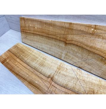 Клён Американский Spalted Волнистый заготовка на топ Смешанный ААА Волна АА 18х145-225х540-570 мм (2шт книжкой) Уценка-гнилостные поражения древесины,под стабилизацию или работу с порозаполнителями-13