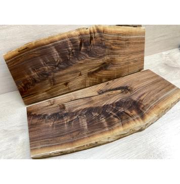 Орех Американский Волнистый заготовка на топ Смешанный А Волна АА 27х200-230х590 мм - 2 шт. (книжкой)-3