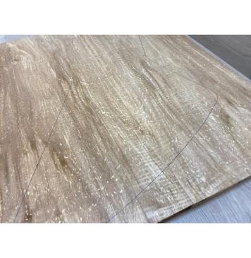 Клён Американский Spalted Волнистый заготовка на топ Смешанный АА Волна АА 15х259-262х595 мм (2шт книжкой) Уценка-гнилостные поражения древесины,под стабилизацию или работу с порозаполнителями-5