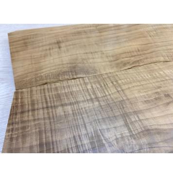 Клён Американский Волнистый Печёный 180гр заготовка на топ Смешанный АА Волна ААА 19.5х165х450-470 мм - 2 шт (книжкой) Уценка-трещина-1