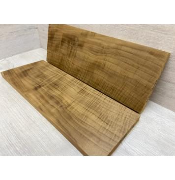 Клён Американский Волнистый Печёный 180гр заготовка на топ Смешанный АА Волна ААА 19.5х165х450-470 мм - 2 шт (книжкой) Уценка-трещина-4