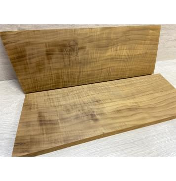 Клён Американский Волнистый Печёный 180гр заготовка на топ Смешанный АА Волна ААА 19.5х165х450-470 мм - 2 шт (книжкой) Уценка-трещина-5