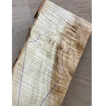 Клён Чёрный Явор, Волнистый заготовка накладки на головку грифа Смешанный АА Волна ААА 6х87-100х245 мм (Уценка-трещины)-5