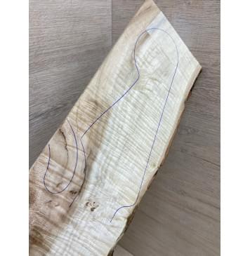 Клён Чёрный Явор, Волнистый заготовка накладки на головку грифа Смешанный АА Волна ААА 6х87-100х245 мм (Уценка-трещины)-1