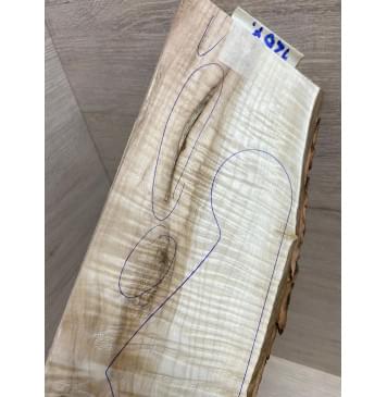 Клён Чёрный Явор, Волнистый заготовка накладки на головку грифа Смешанный АА Волна ААА 5х93-103х245 мм (Уценка-трещины)-9