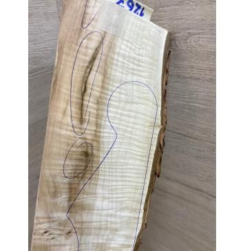 Клён Чёрный Явор, Волнистый заготовка накладки на головку грифа Смешанный АА Волна ААА 5х93-103х245 мм (Уценка-трещины)-2