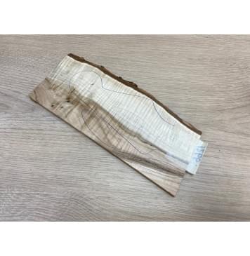 Клён Чёрный Явор, Волнистый заготовка накладки на головку грифа Смешанный АА Волна ААА 5.5х90-102х245 мм (Уценка-трещины)-0