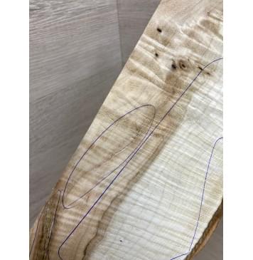 Клён Чёрный Явор, Волнистый заготовка накладки на головку грифа Смешанный АА Волна ААА 5.5х90-102х245 мм (Уценка-трещины)-5