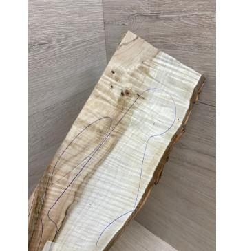 Клён Чёрный Явор, Волнистый заготовка накладки на головку грифа Смешанный АА Волна ААА 5.5х90-102х245 мм (Уценка-трещины)-4